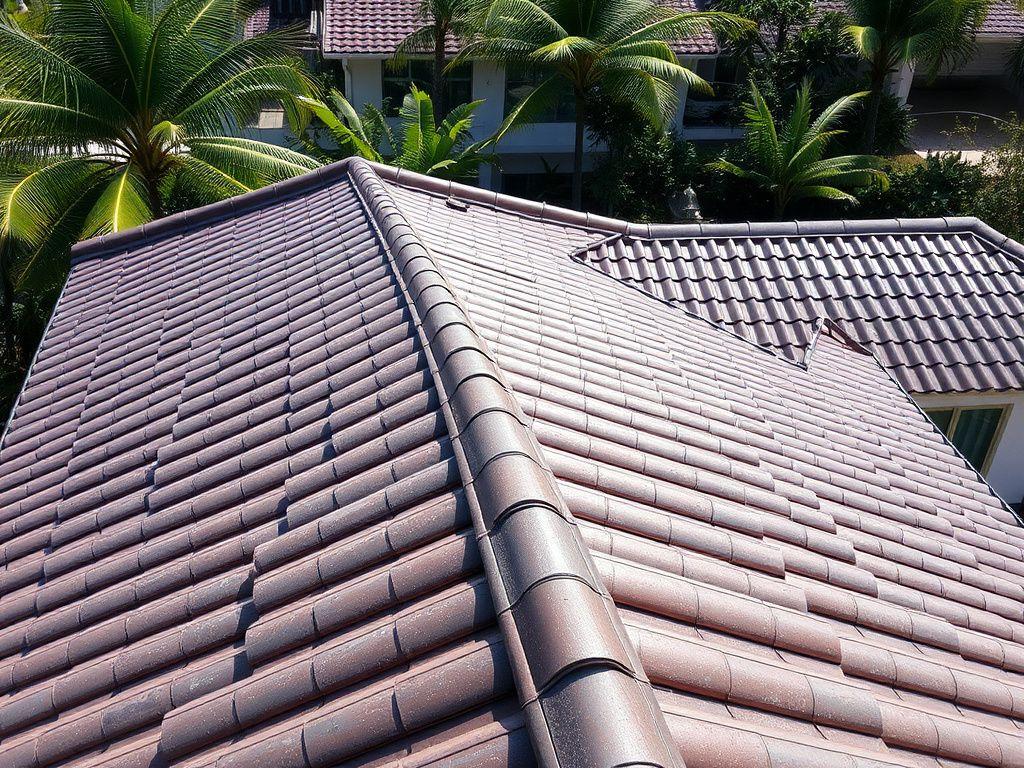Restored roof tiles after recoating